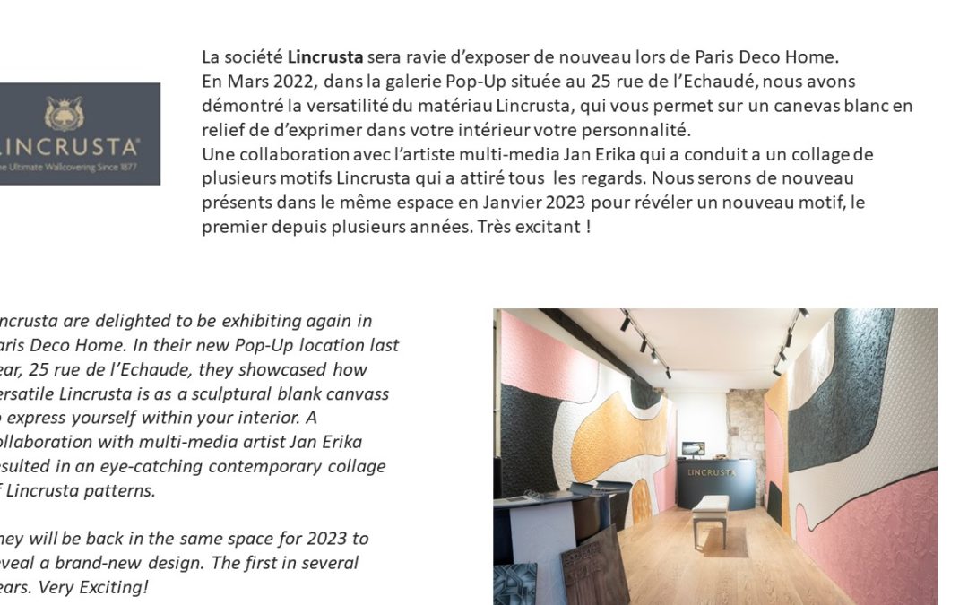 Lincrusta – Paris Déco Home 2023